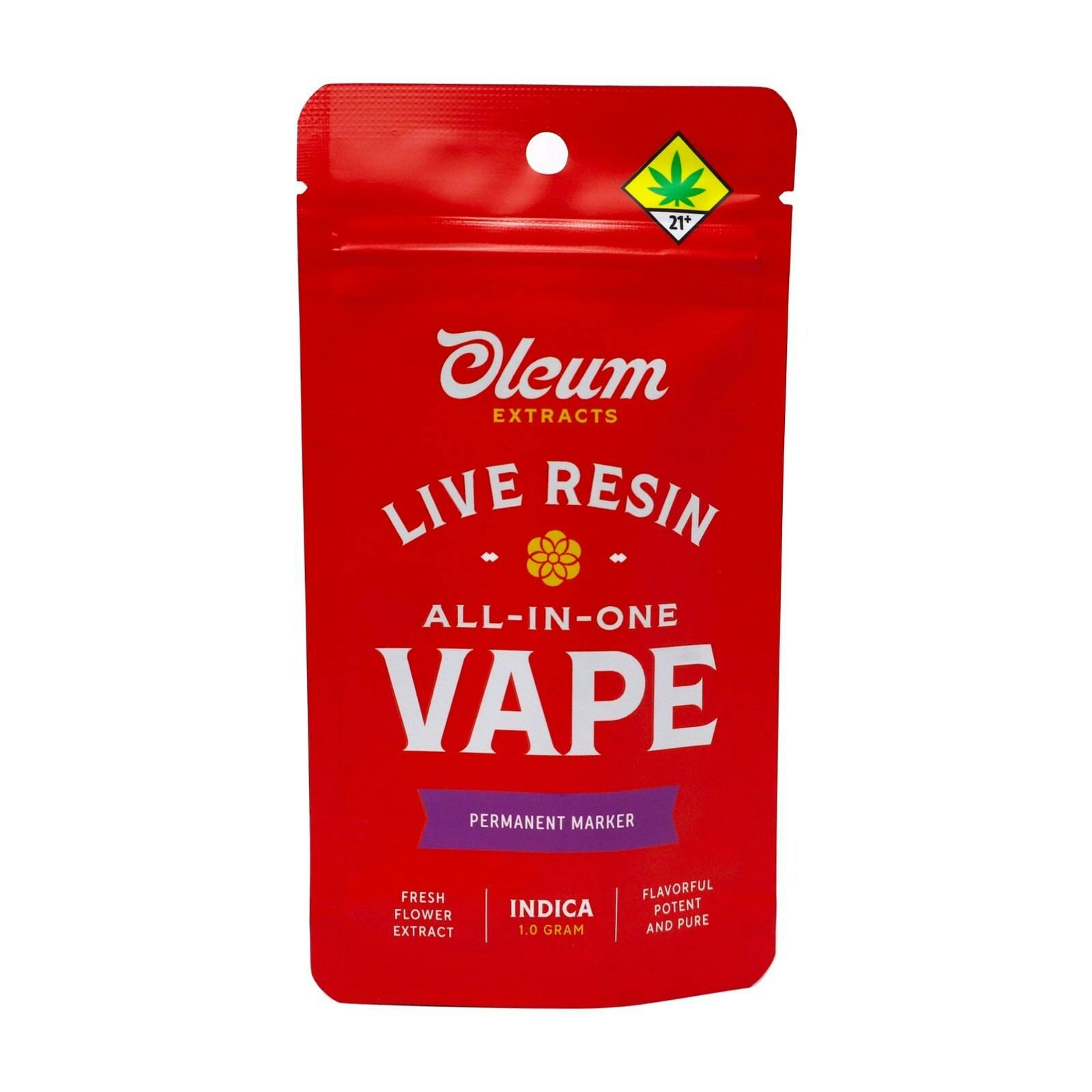 OLE Permanent Marker Disposable Live Resin Cart 1g 7885123322 SW_CART215|J6
