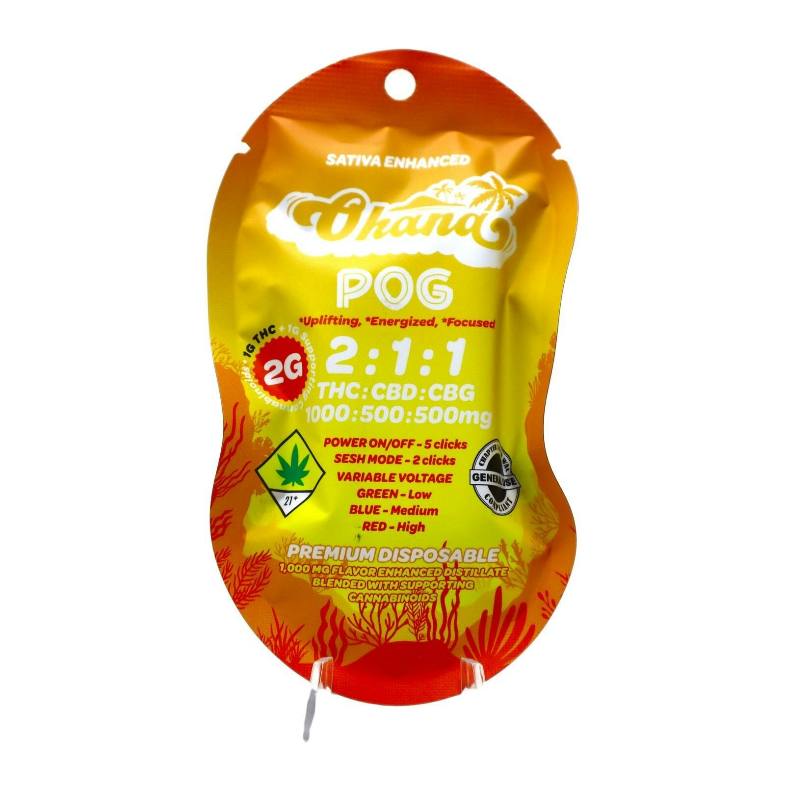 AGC POG 2:1:1 THC CBD CBG Disposable Distillate Cart 2g 7995948740 SW_CART222|F4