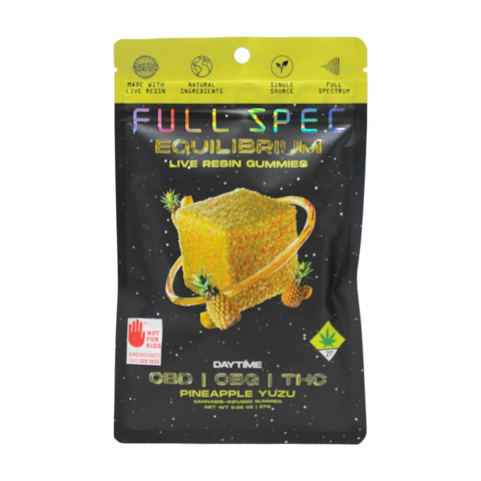 WRX Pineapple Yuzu 1:1:1 THC CBD CBG Live Resin Gummy 10pk 300mg 3478869257 SW_ED16|S11