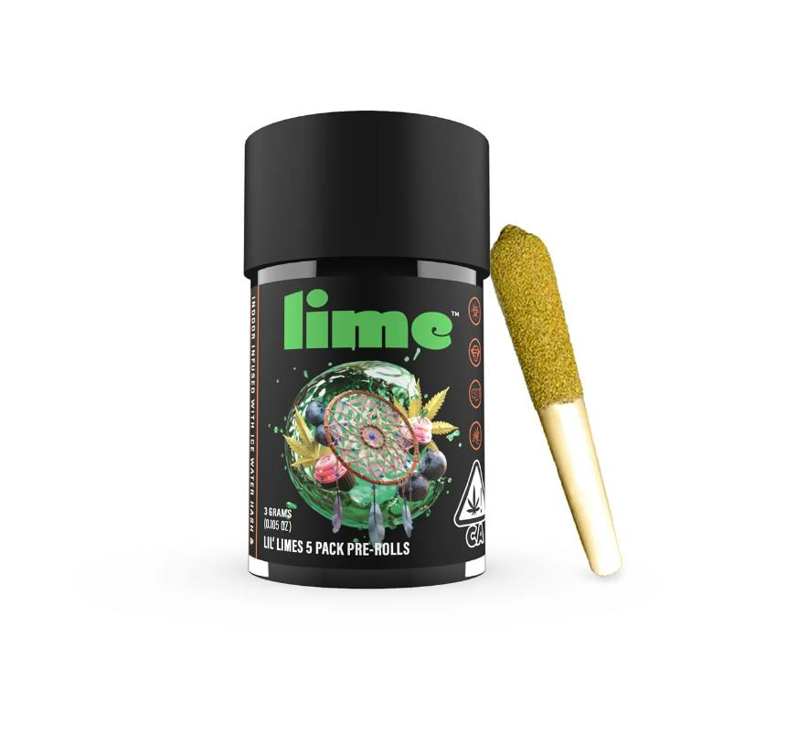 Lime | Diamond & Hash Infused Lil' Limes Pre Roll 5 pk | Maui Wowie | 3g | S