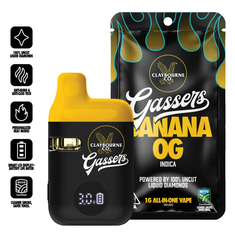 Claybourne Co. | AIO Gassers | Banana Og | I | 1g
