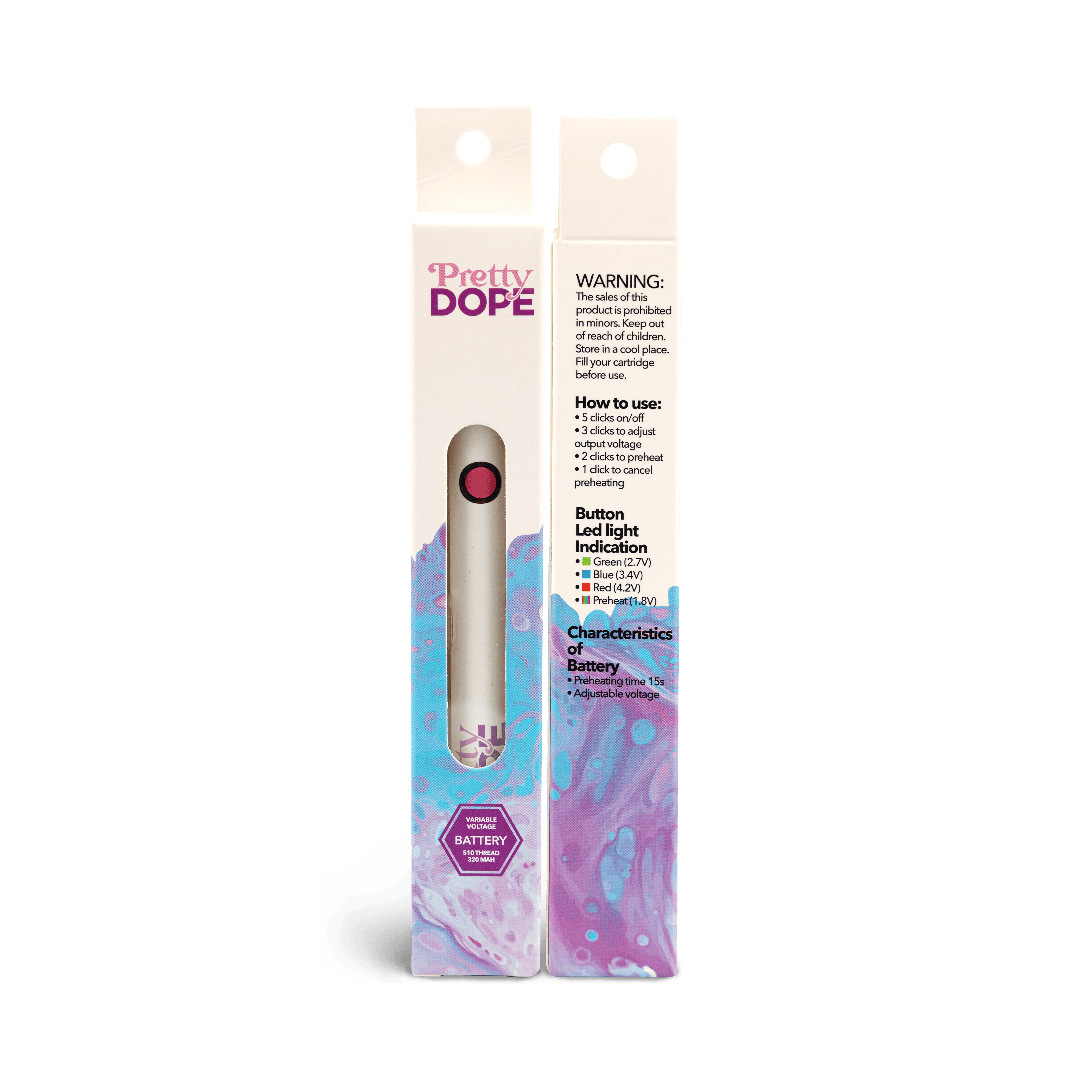 Pretty Dope | Variable Voltage Battery | 510 Thread | Pink