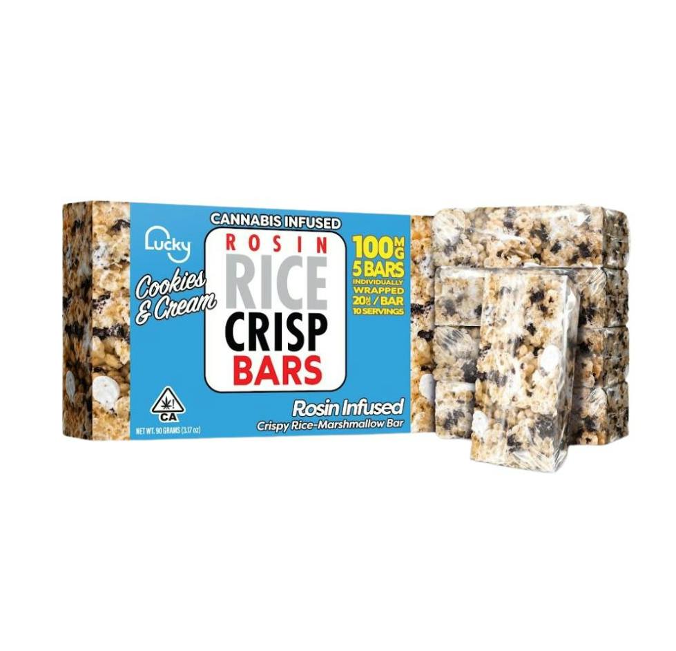 Lucky | Rosin Rice Crisp Bars | Cookies & Cream | H | 100mg | 90g