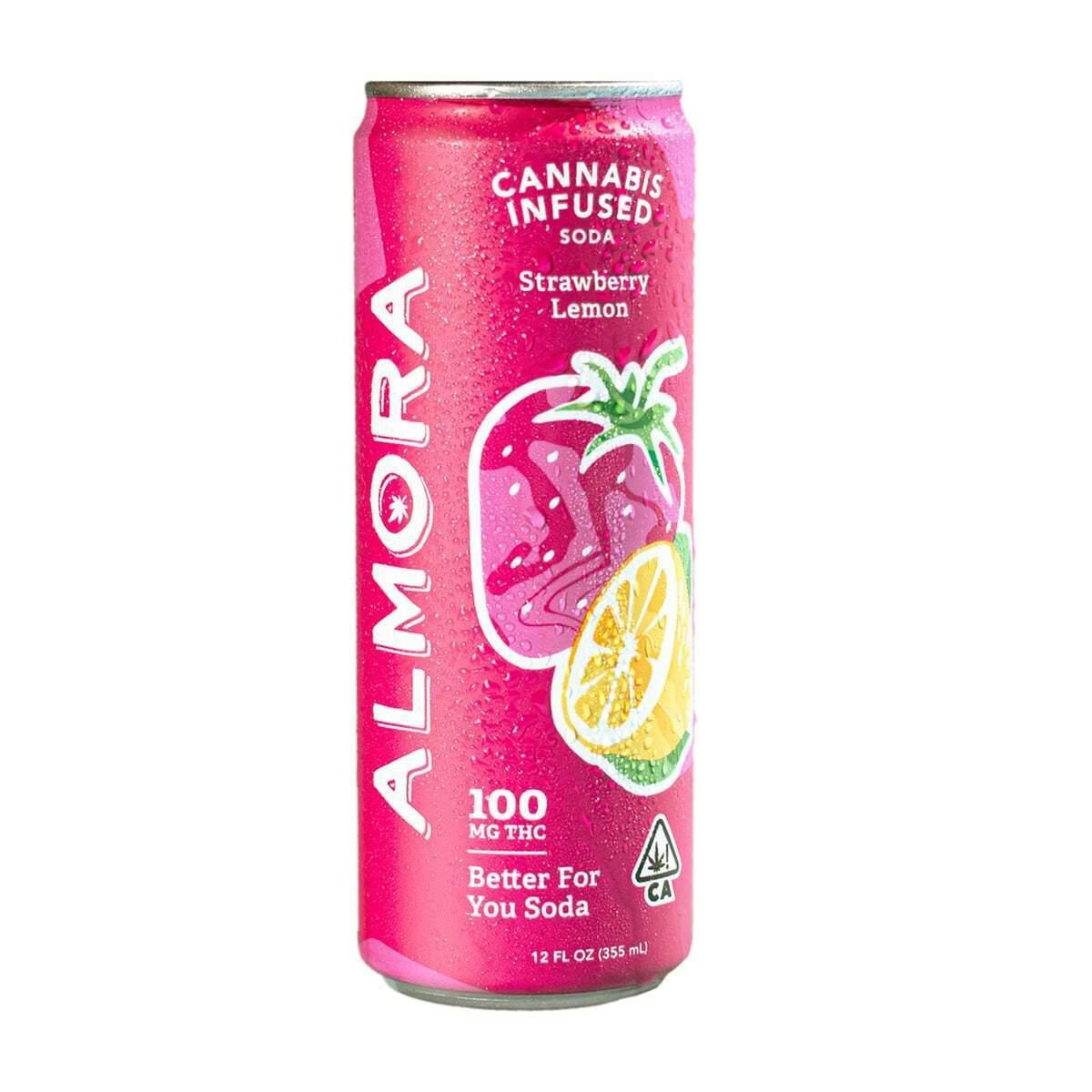 Almora Farms | Prebiotic Soda | Strawberry Lemon | H | 100mg THC