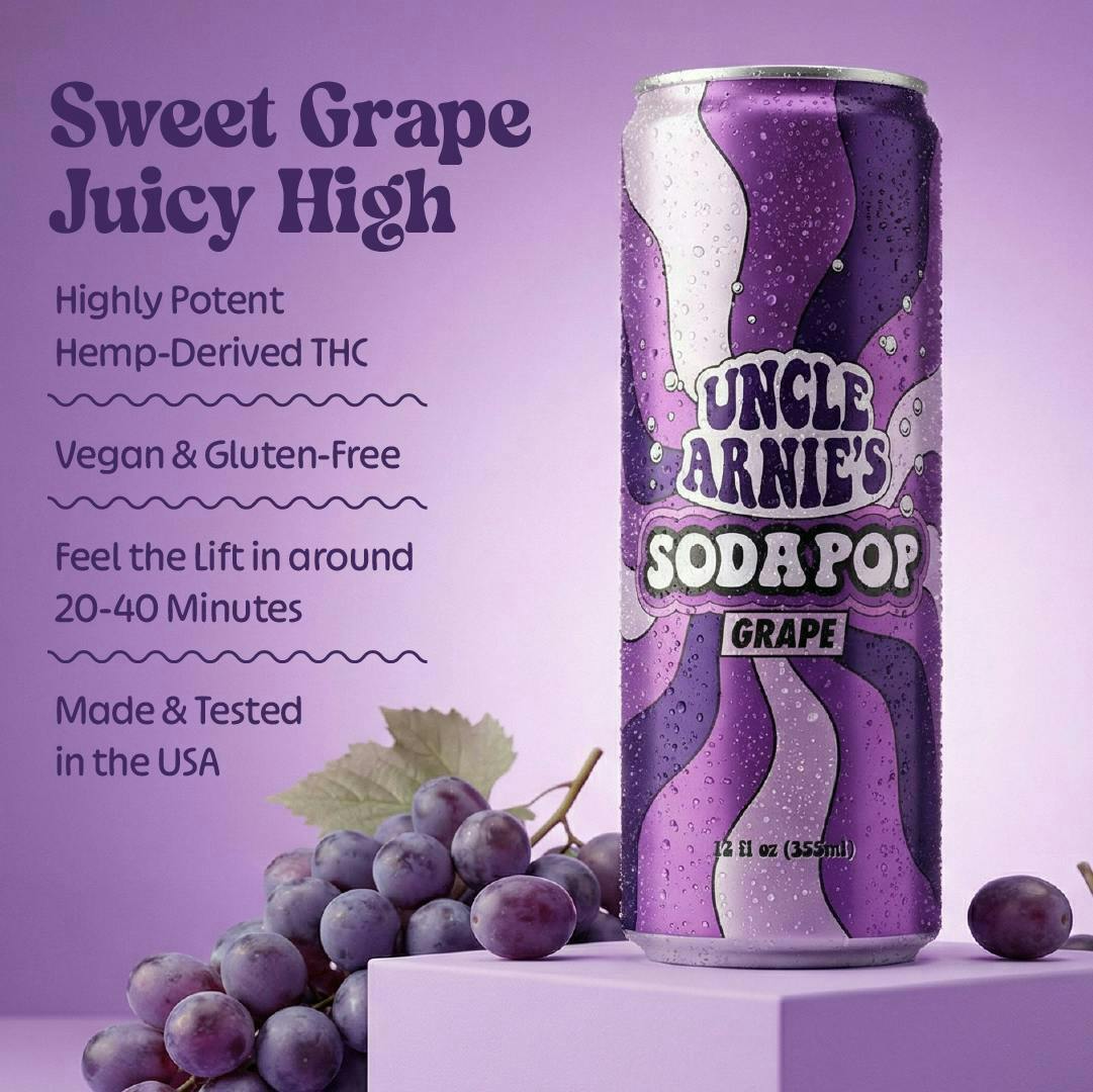 Uncle Arnies | Beverage | Grape Soda | 100mg | 12oz