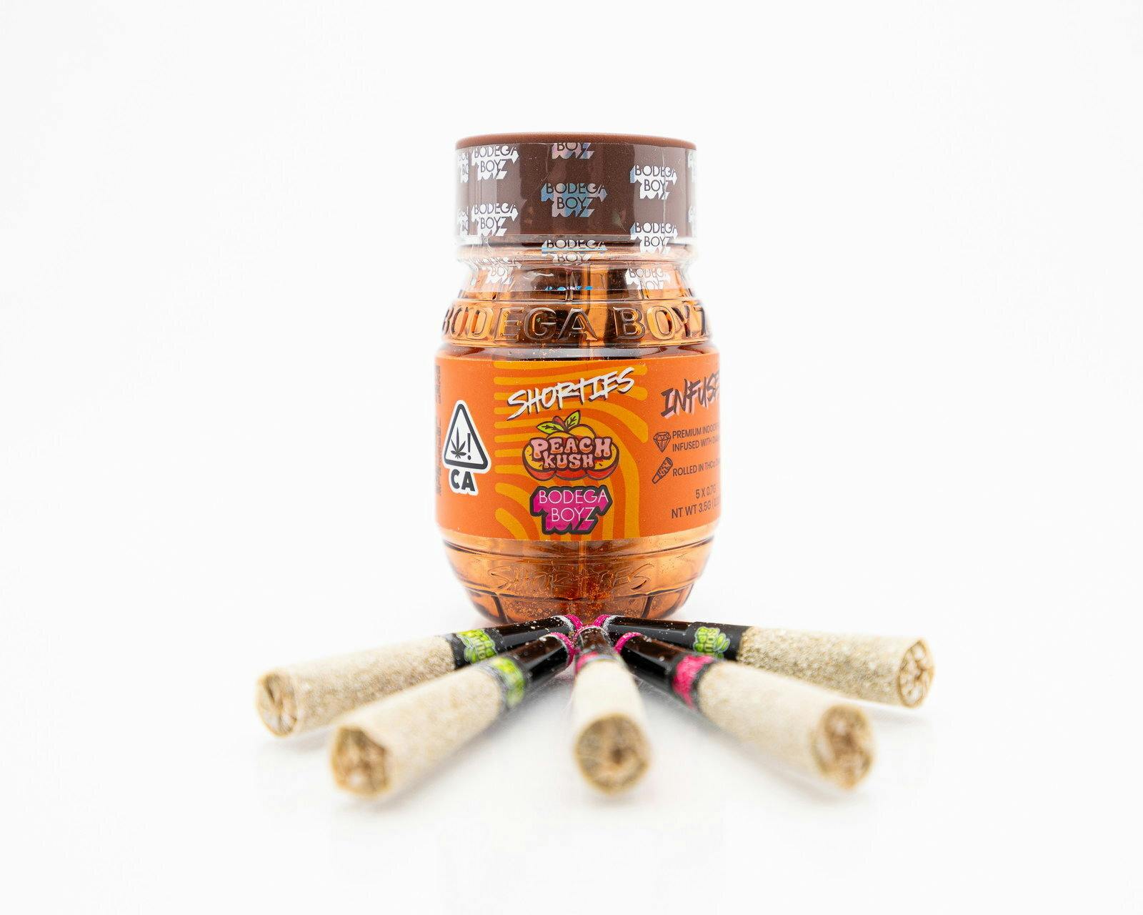 Bodega Boyz | Infused Prerolls | Peach Gasolina | 5pk | H | 3.5g
