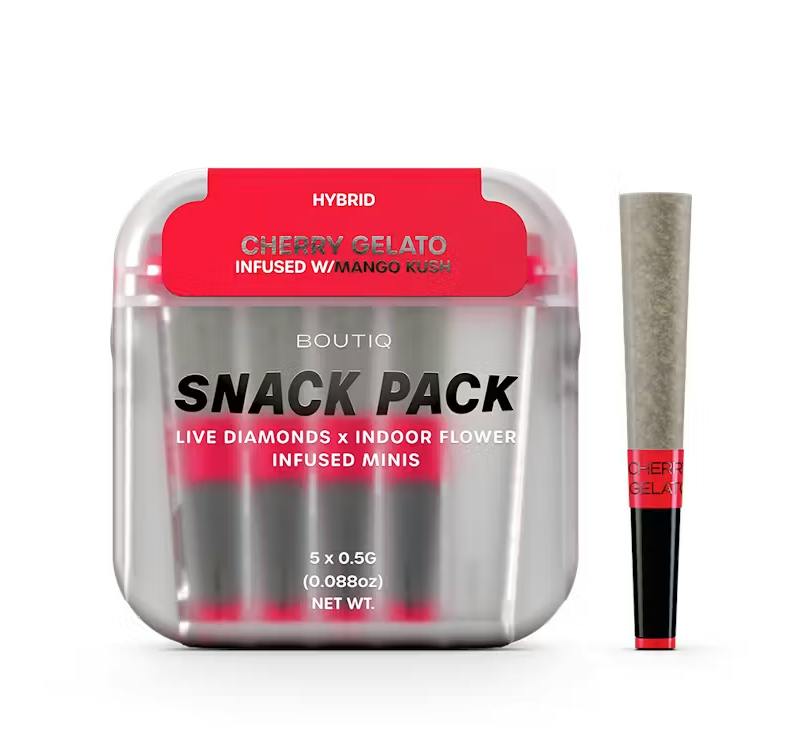 Boutiq | Infused Pre-Rolls | Cherry Gelato x Mango Kush | H | 2.5g (5pk)