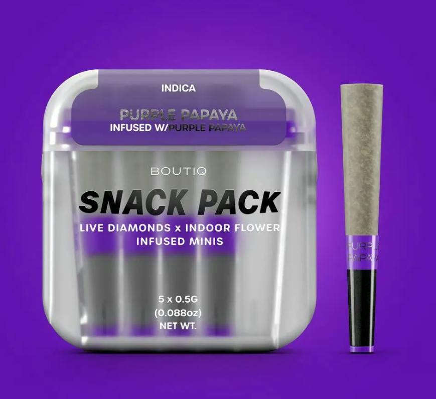 Boutiq | Infused Pre-Rolls | Purple Papaya x Purple Papaya | I | 2.5g (5pk)