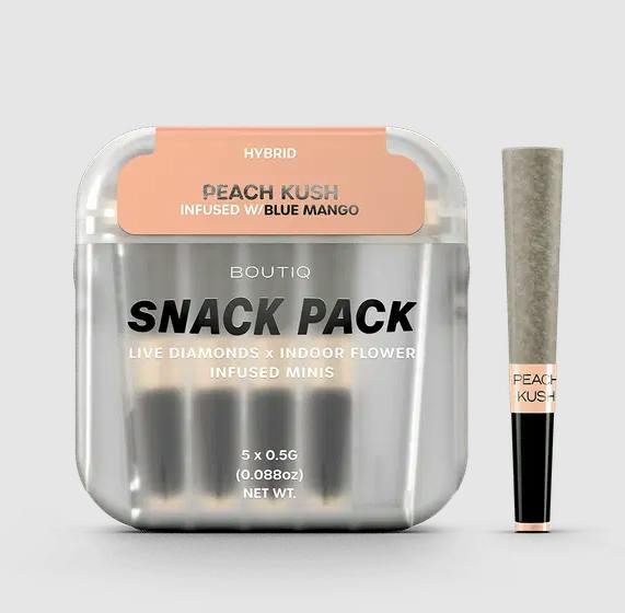 Boutiq | Infused Pre-Rolls | Peach Kush x Blue Mango | H | 2.5g (5pk)