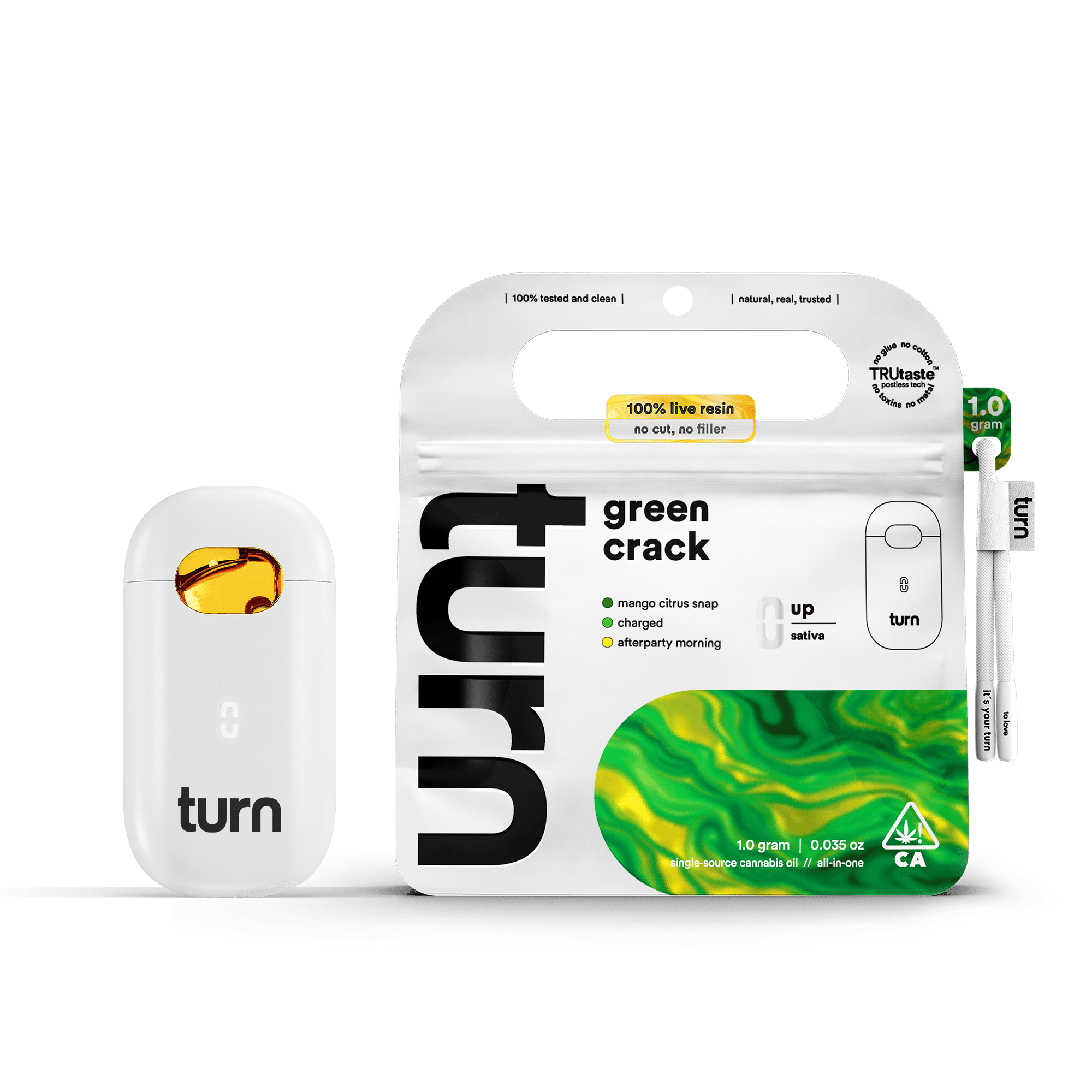 Turn | Live Resin Turnone AIO | Green Crack | S | 1g