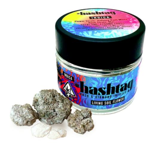 Hash Tag | Hash & Diamond Infused Flower | Blueberry Kush x Purple Kush | I | 3.5g