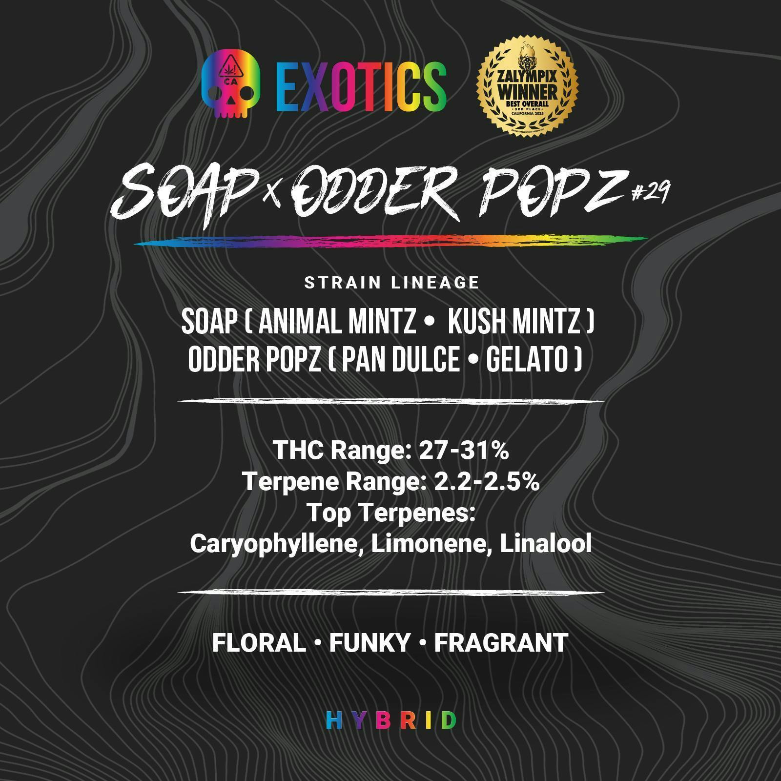 Bosky Genetics | Pre-roll | Soap x Odder Popz #29 | H | 1g