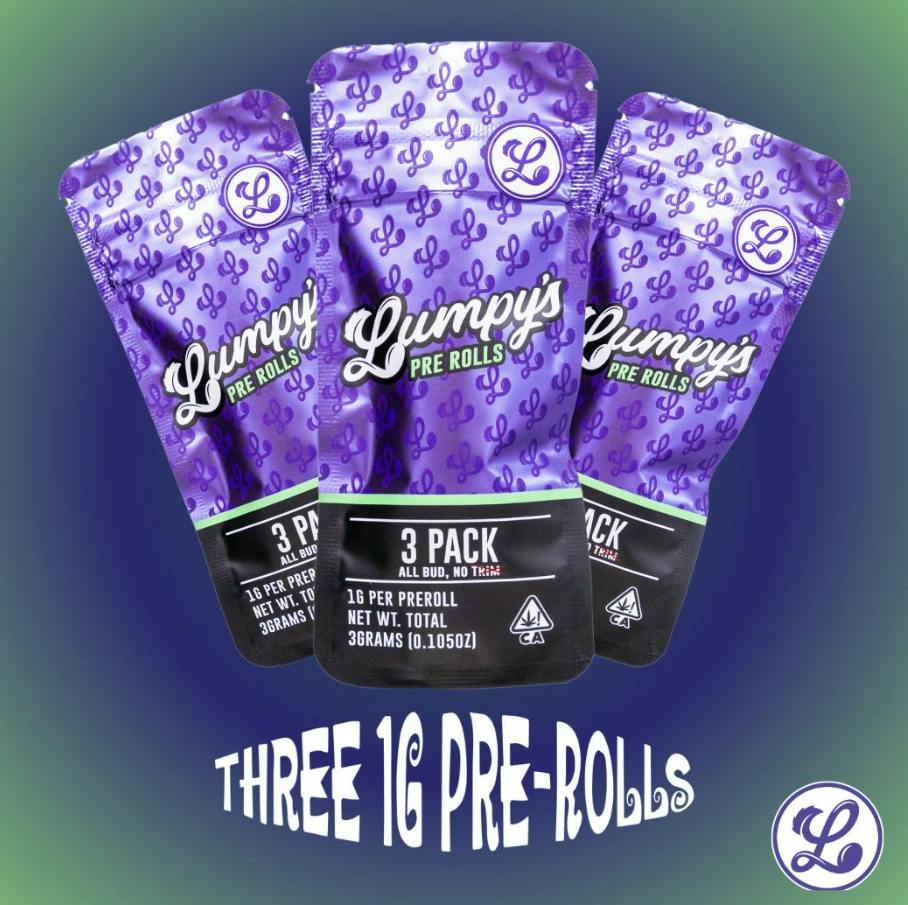 Lumpy's Flower | Pre-Roll 3pk | Jane Dough | H | 3g