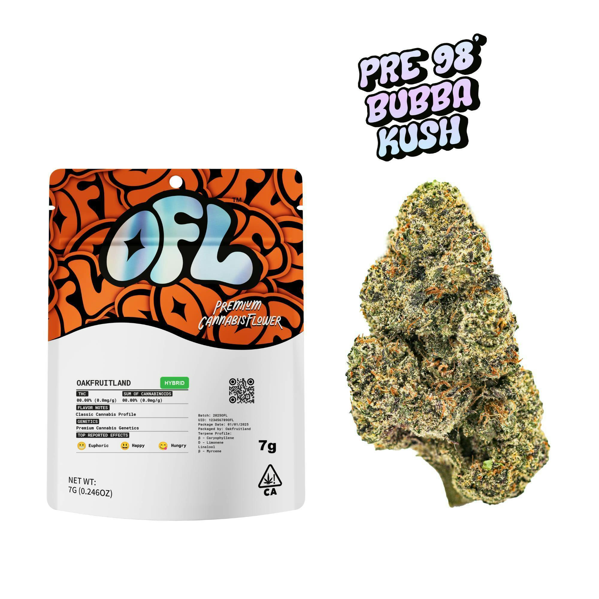 Oakfruitland | Flower | Pre 98 Bubba Kush | I | 7G