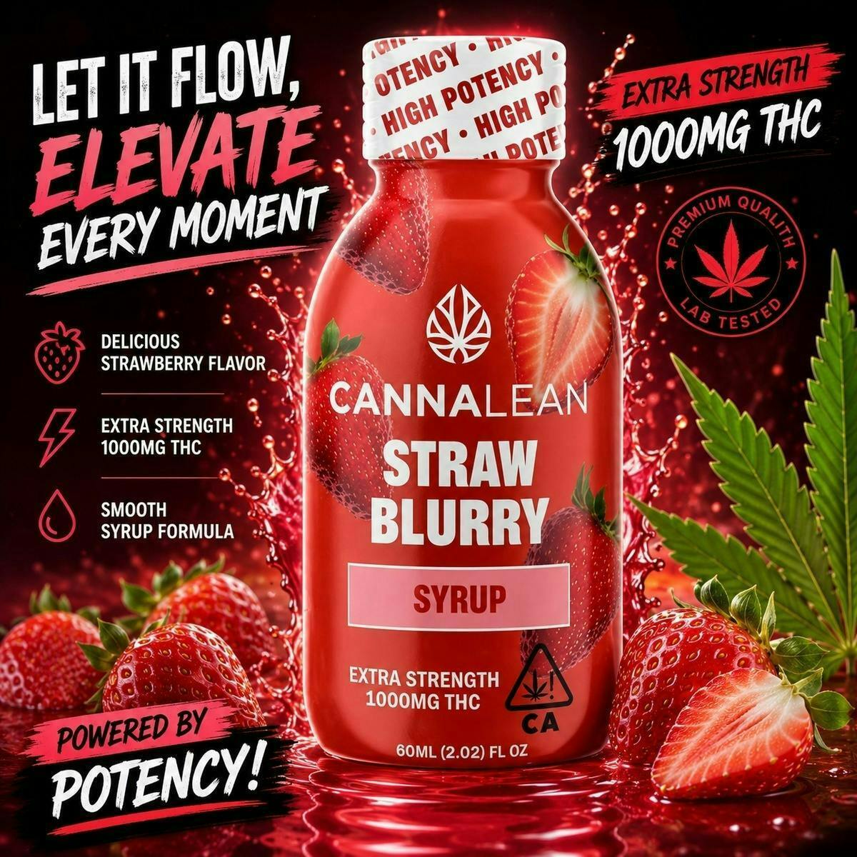 Cannalean | Syrup | Strawblurry | 1000mg