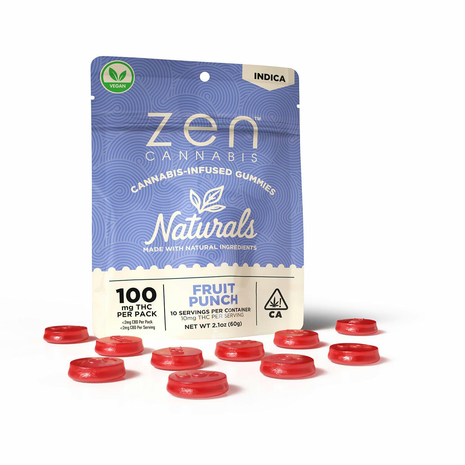 Zen Cannabis | Edible | Naturals Fruit Punch | I | 100mg