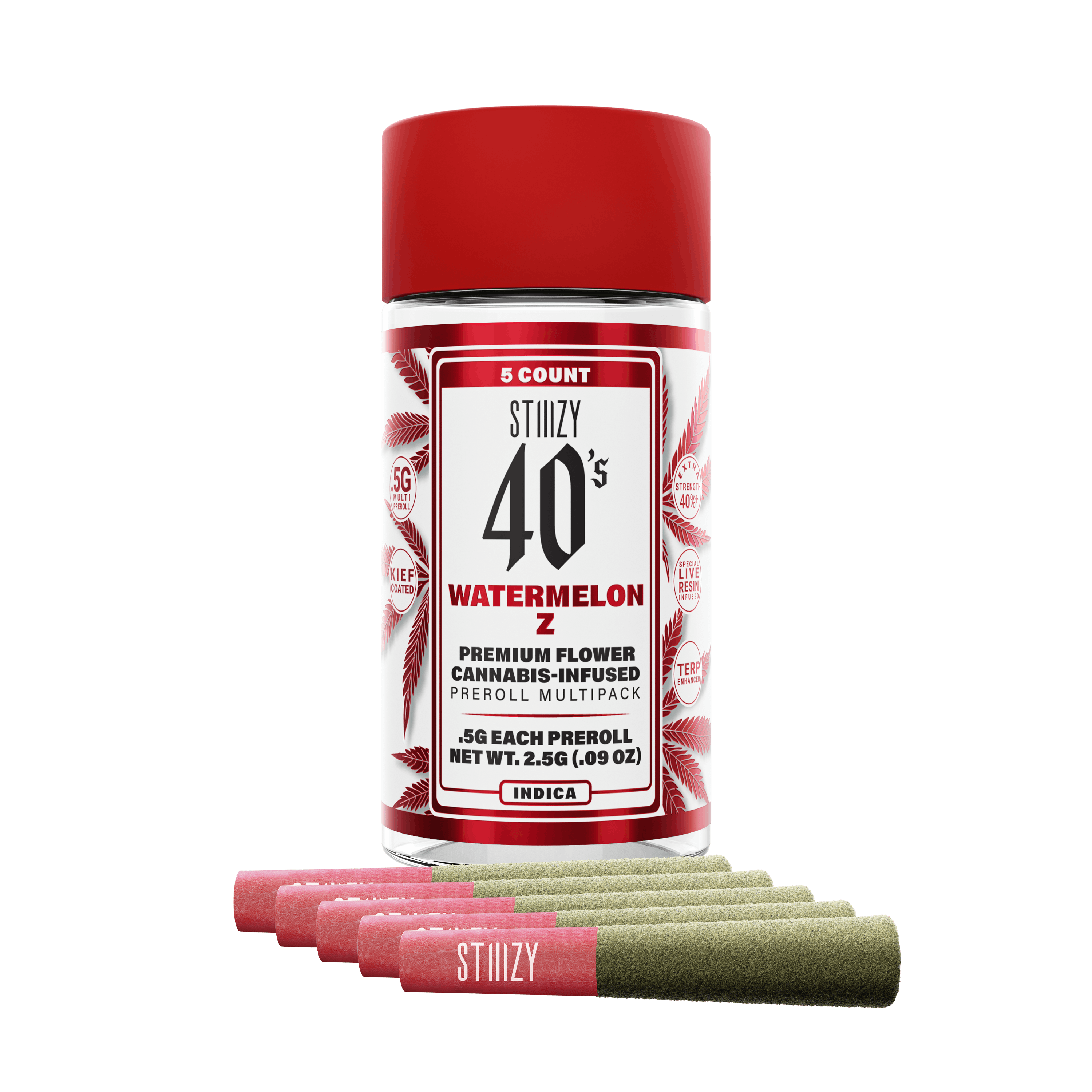 Stiiizy | Infused 40's Mini Blunts | 5pk | Watermelon Z | S | 2.5G