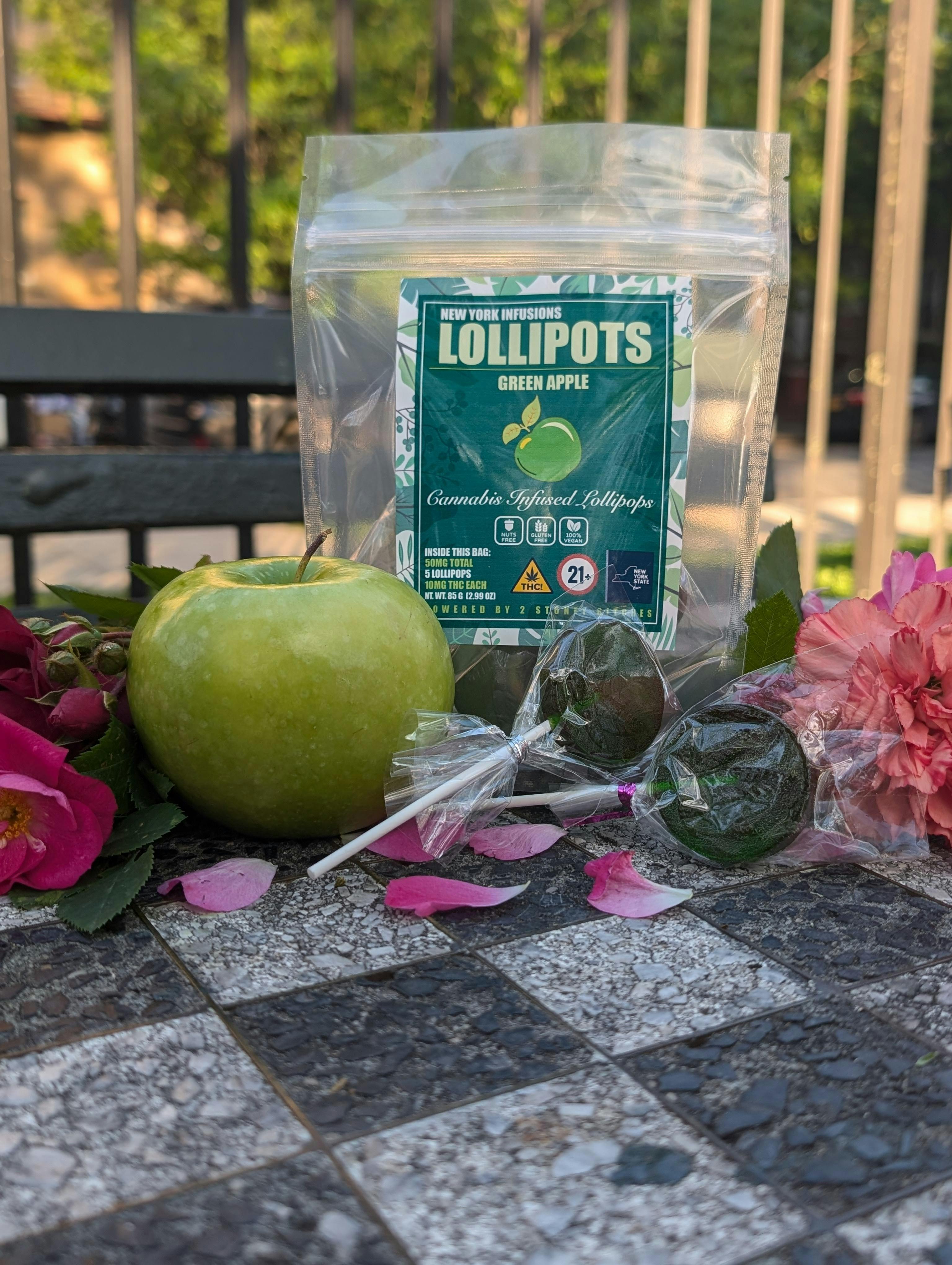 NY Infusions - Green Apple Lollipops - 5 Pk - 50mg