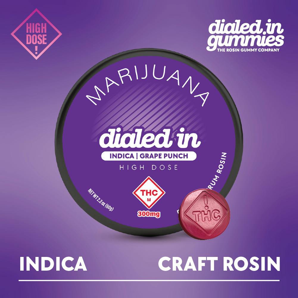 Dialed In: Rosin Gummies | Grape Punch | Indica | 300mg | 10pk