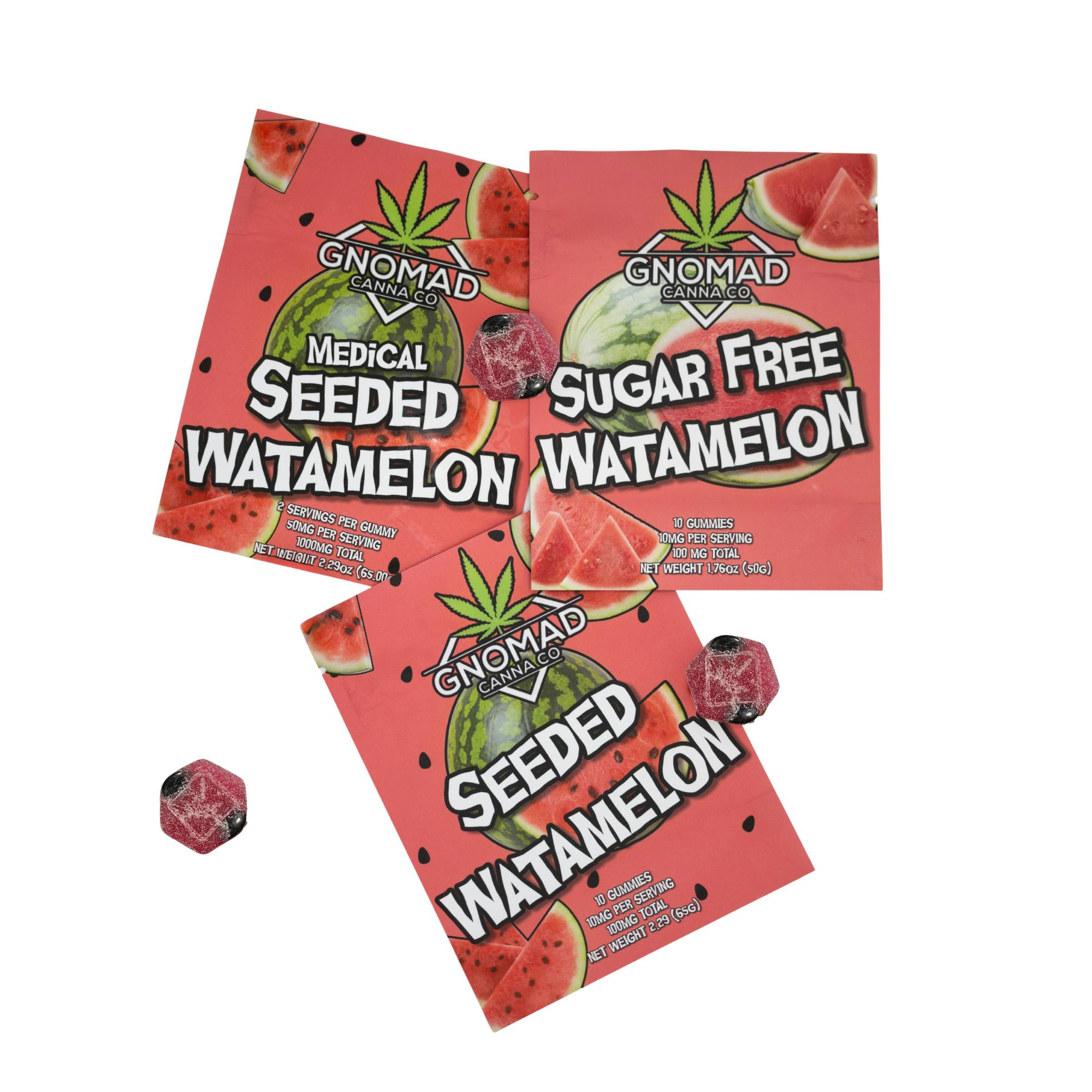 GNOMAD GUMMIES 1000MG (MED) - SEEDED WATAMELON (ROSIN INFUSED)