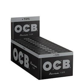 OCB Premium Rolling papers with tips | 1 1/4" | OCB
