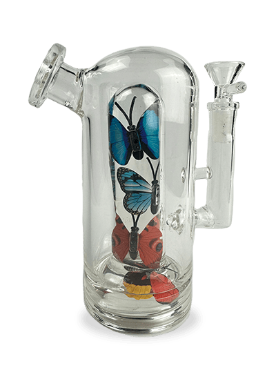 Butterfly Bliss Glycerin Bong w/ Flower- SirEEL