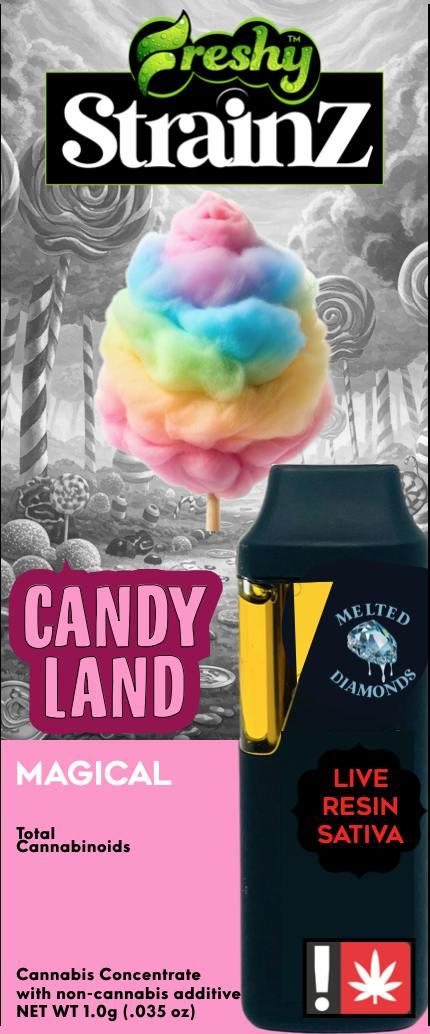 Candy Land| 1g Enhanced Melted Diamonds & Live Resin AIO| Sativa| Freshy Strainz