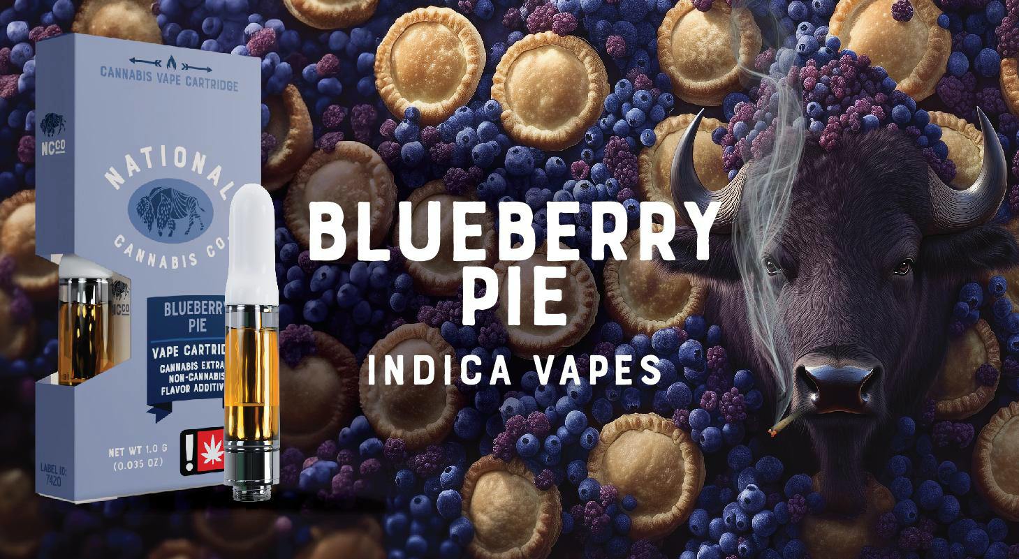 Blueberry Pie| 1g Botanical Terpene Vape Cart| Indica| National Cannabis Co.