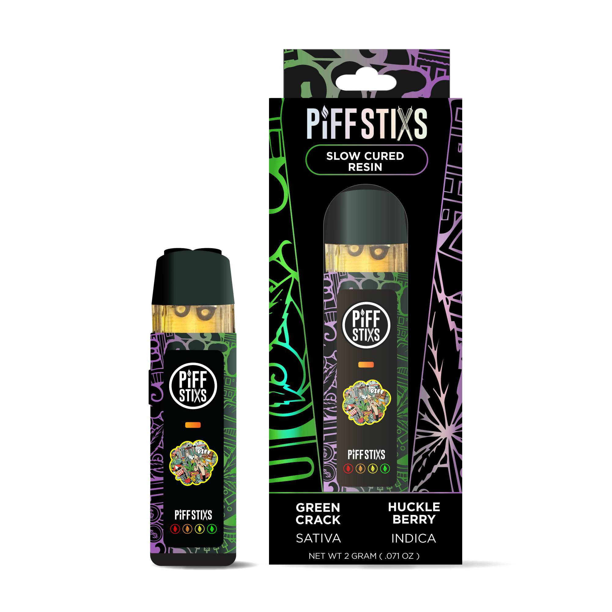Green Crack/ Huckleberry| 1g (2x1g) Double Sided Pen| Piff Stixs