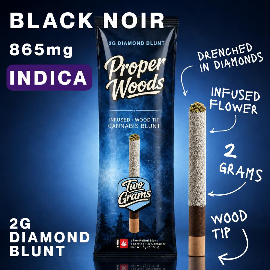 Black Noir| Proper Woods 2g Diamond Blunts| Indica| TKO Farms