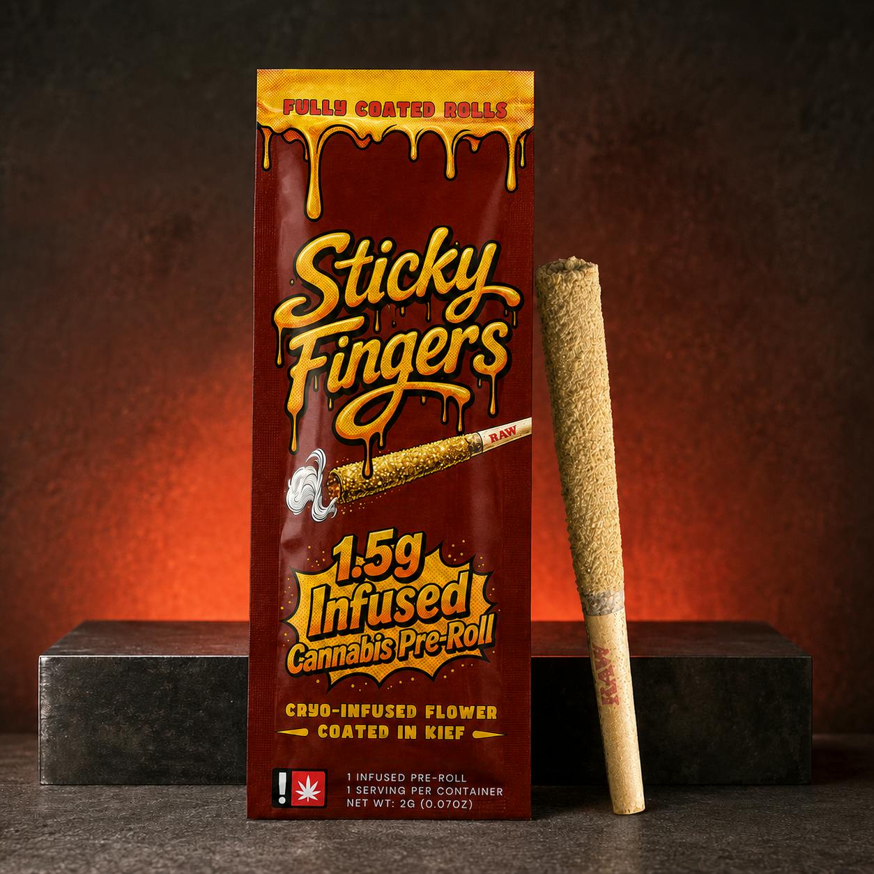 Pandemic Punch| 1.5g Kief-Coated Infused Rolls| Sativa |Sticky Fingers- TKO Farms