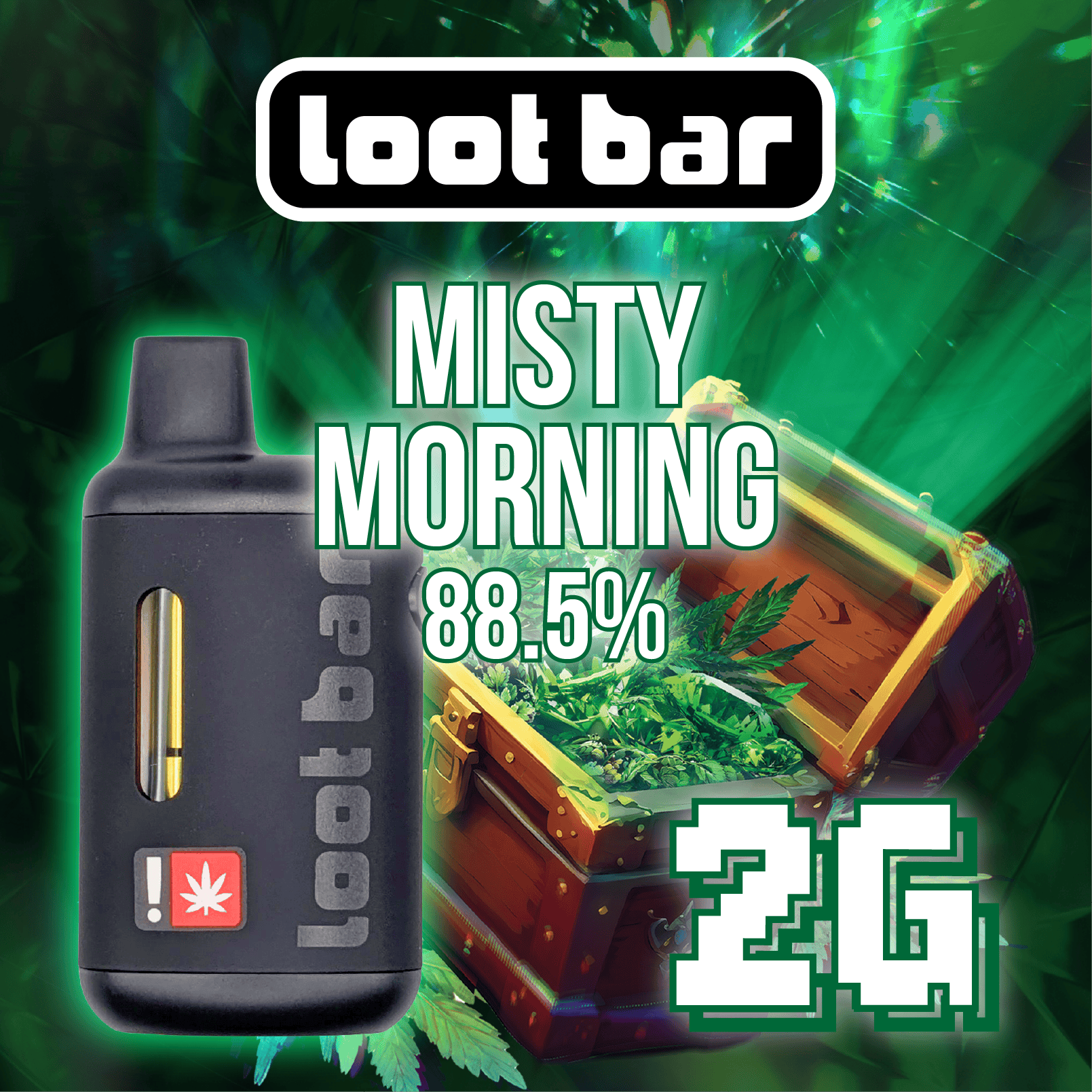 Misty Morning| 2g Liquid Diamond Disposable Vape| Hybrid| Lootbar
