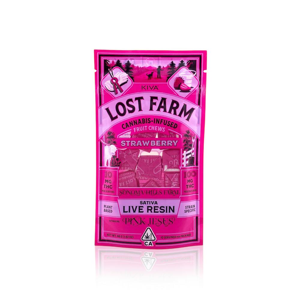 Strawberry 'Pink Jesus' Live Resin Chews | 100mg | 10ct | 10mg/ea