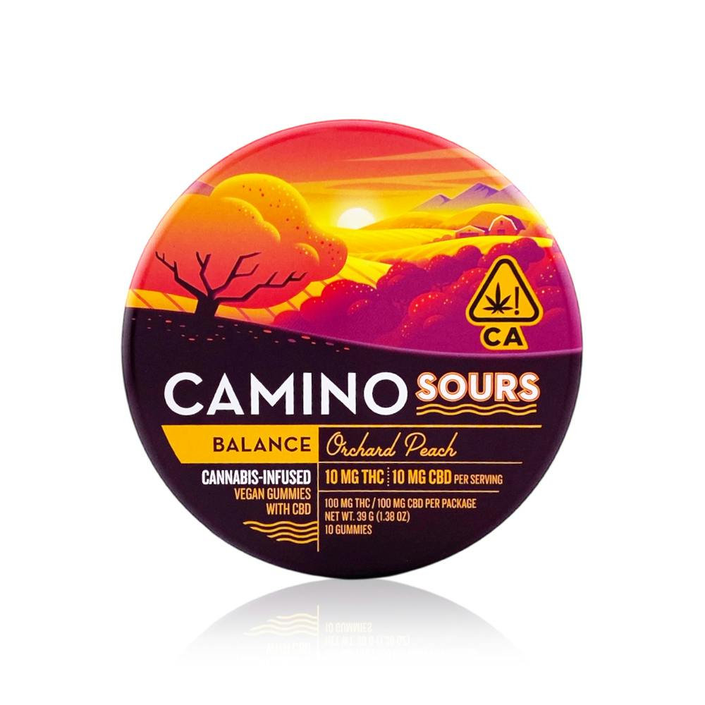 Balance | Orchard Peach Sours THC:CBD 1:1 Gummies | 100mg | 10ct | 10mg/ea