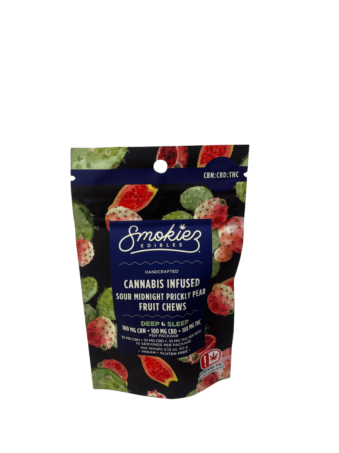 Smokiez | Sour Deep Sleep Prickly Pear THC:CBD:CBN 1:1:1 Fruit Chews | 100mg
