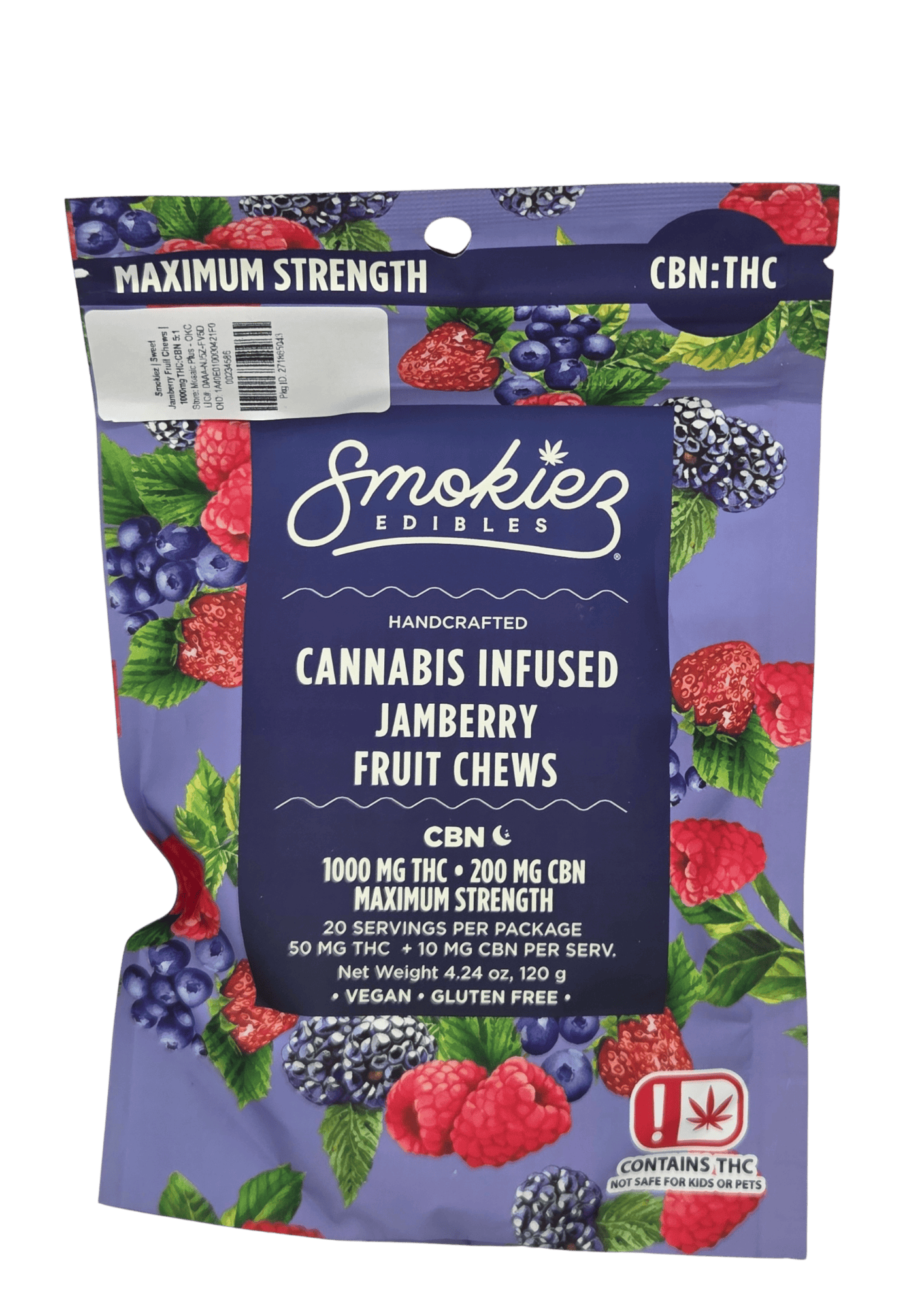 Smokiez | Sweet Jamberry Fruit Chews | 1000mg THC:CBN 5:1