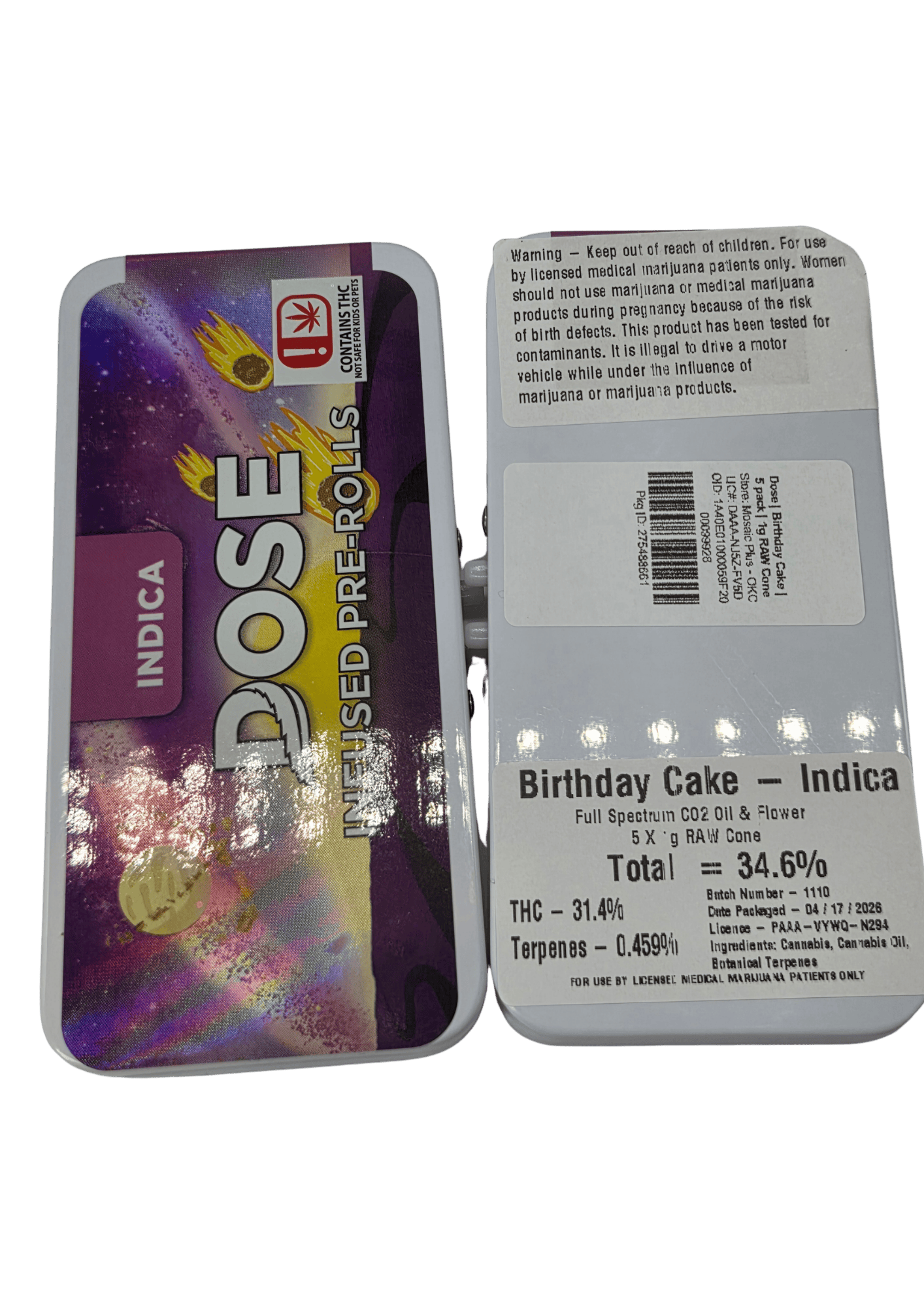 Dose | Birthday Cake | 5 pack | 1g RAW Cone