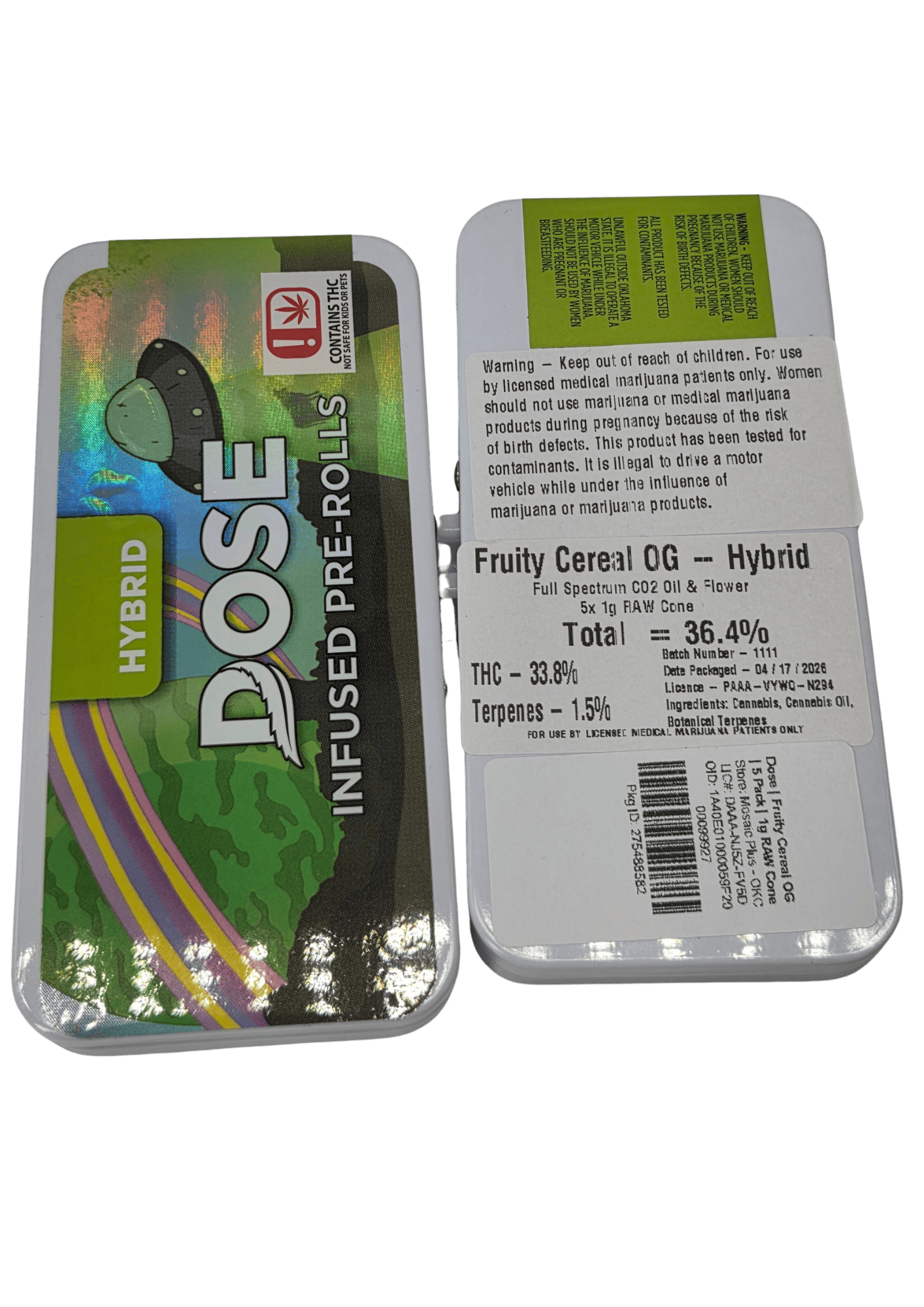 Dose | Fruity Cereal OG | 5 Pack | 1g RAW Cone