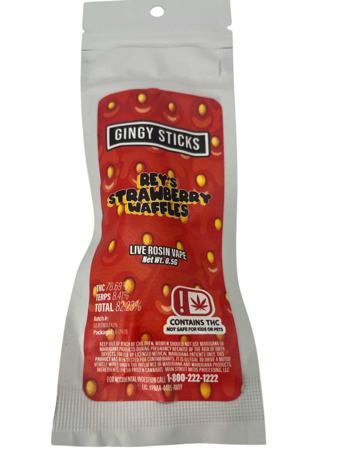 Ginger Larf | Rey's Strawberry Waffles | 73u 0.5g Vape