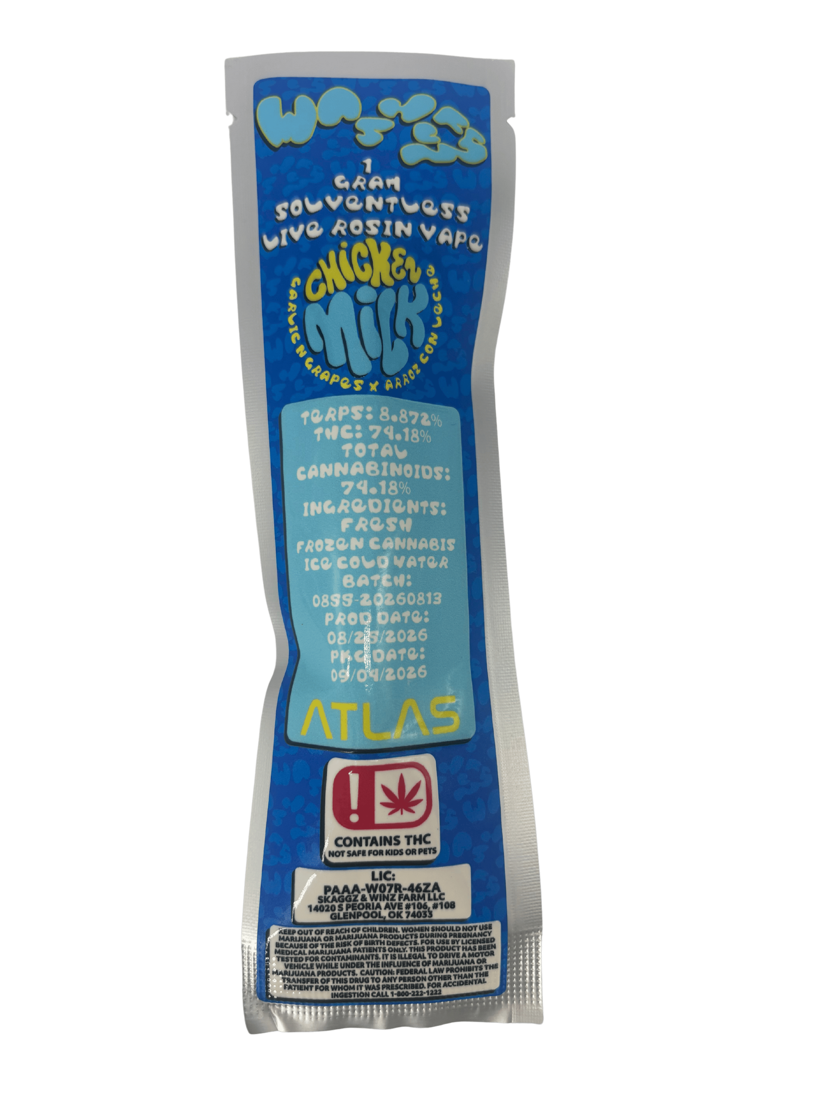 Washers | Chicken Milk | 1g Disposable LIve Hash Rosin Cartridge