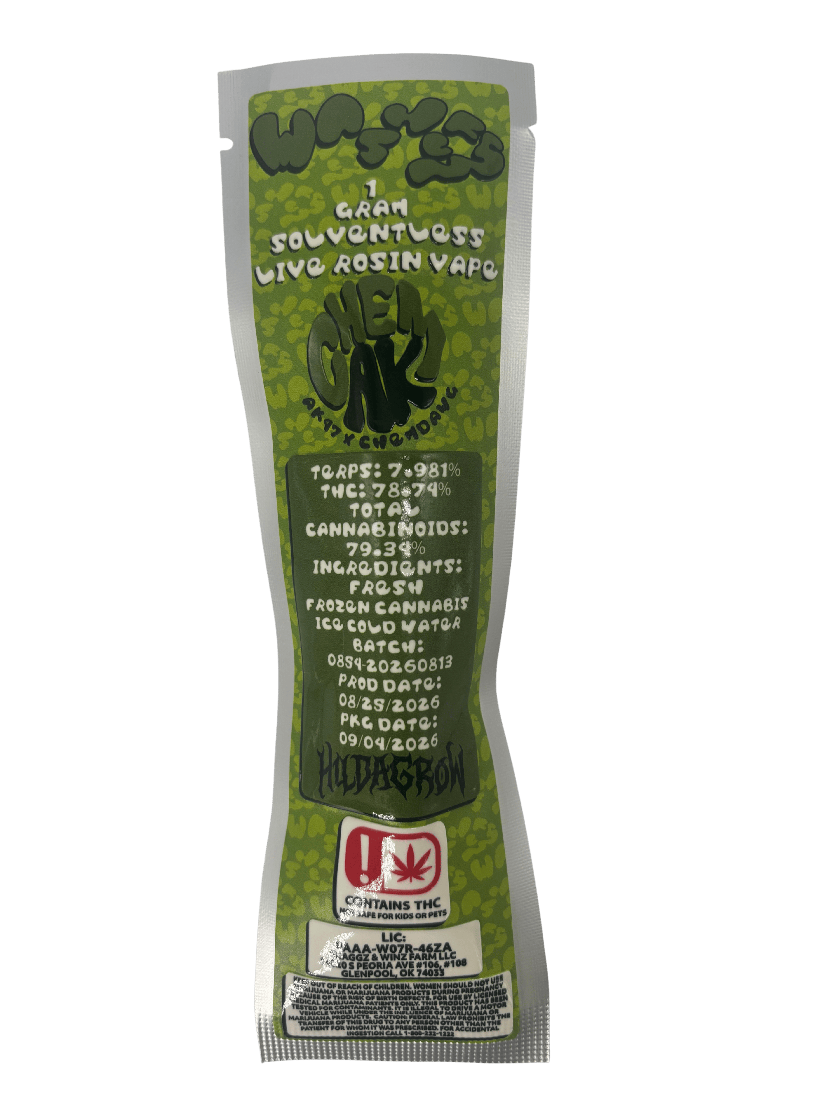 Washers | Chem AK | .5g Disposable Live Hash Rosin Cartridge