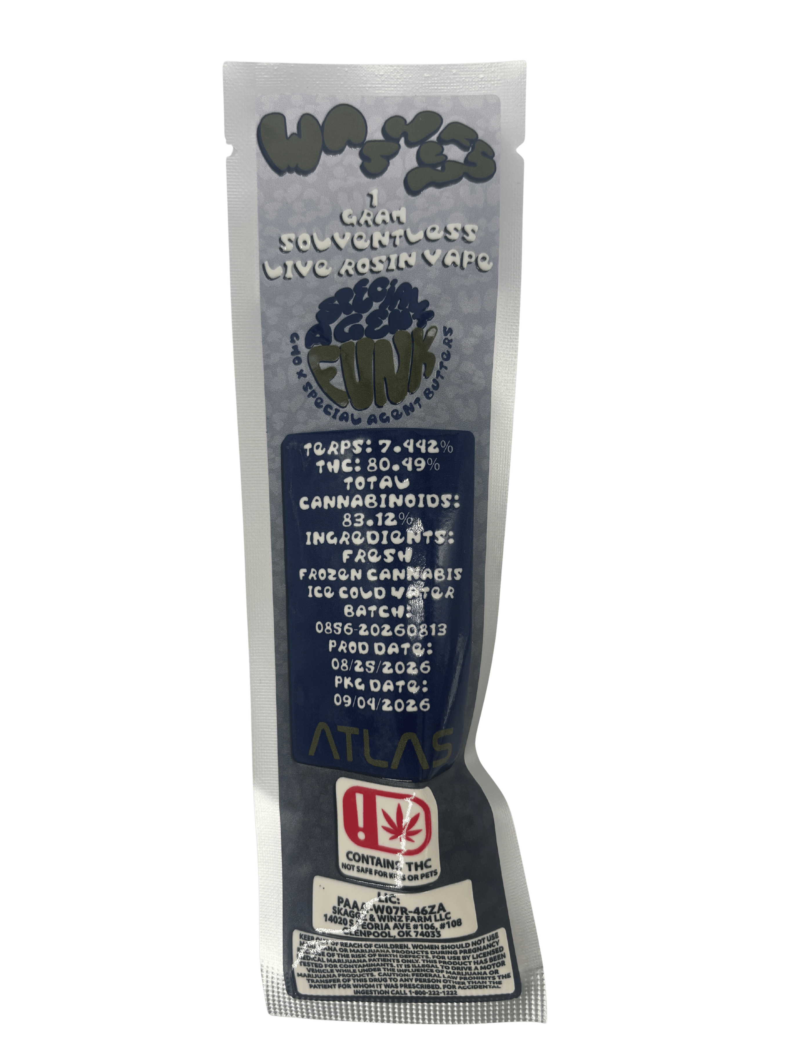 Washers | Special Agent Funk | 1g Disposable Live Hash Rosin Cartridge