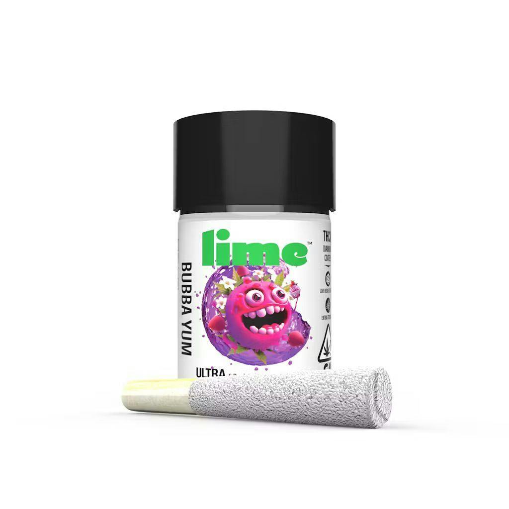 Lime - Bubba Yum - Indica - Ultra Infused Preroll - 5 Pack - 3g