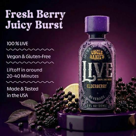 UNCLE ARNIES - ELDERBERRY - INDICA - LIVE ROSIN - SHOT - 100 mg