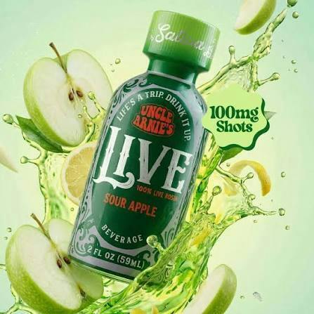 UNCLE ARNIES - SOUR APPLE - SATIVA - LIVE ROSIN - SHOT - 100 mg