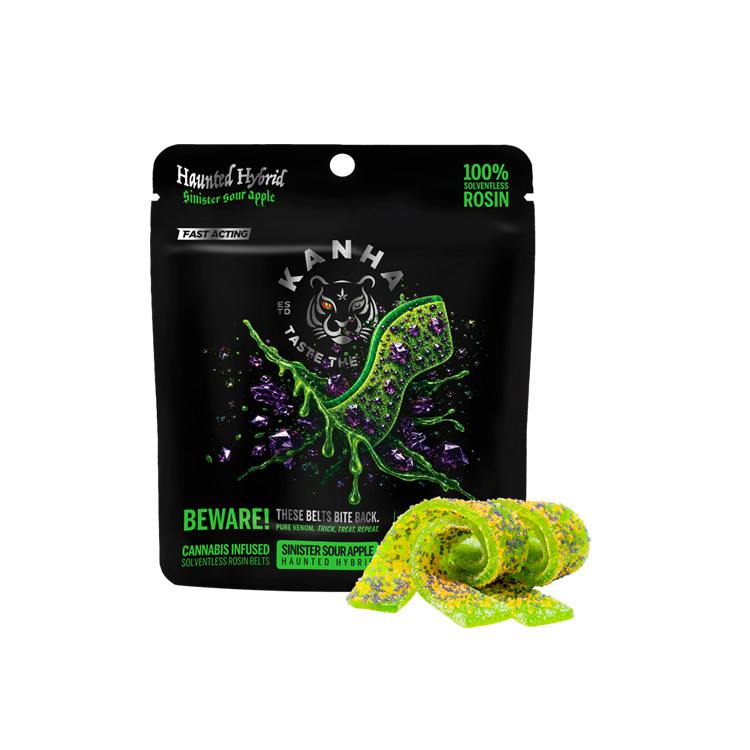 KANHA - HAUNTED SINSITER SOUR APPLE - HYBRID - ROSIN SOUR BELTS - 100 mg