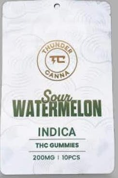Thunder Canna - Sour Watermelon - 200mg Gummies (4x50mg)