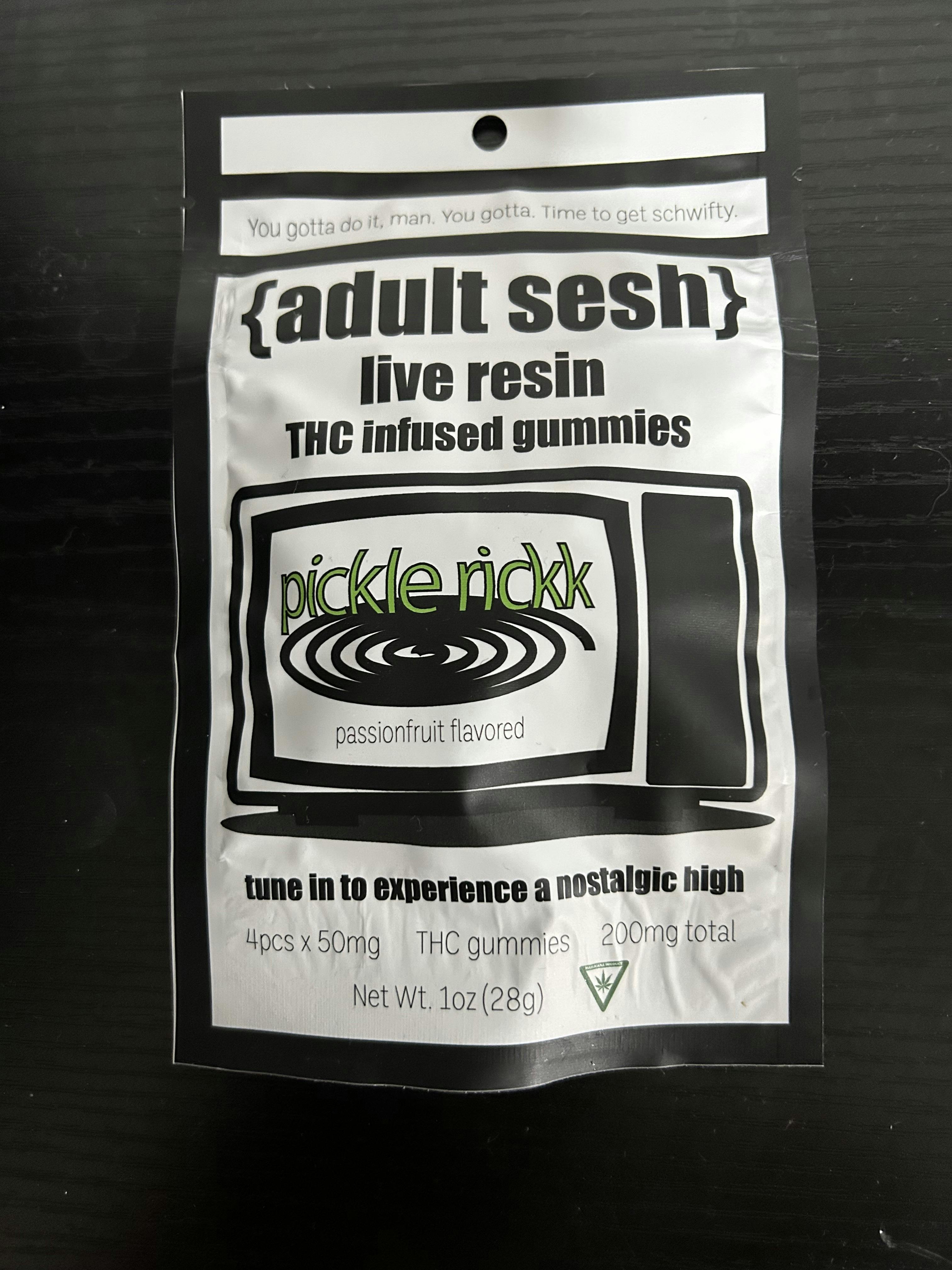 Adult Sesh - Passionfruit - 200mg Live Resin Gummies (4x50mg) at Nirvana Cannabis - Menominee