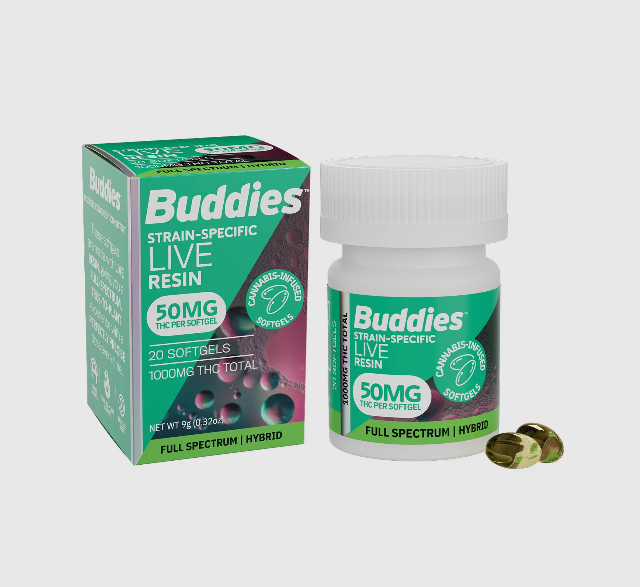 Buddies PCO THC Soft Gel 50mg Capsules