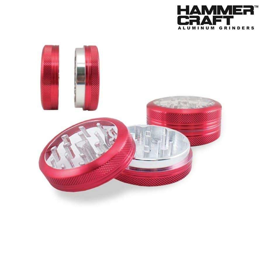 2.5" CLEAR TOP 4 PIECE HAMMERCRAFT GRINDER - RED